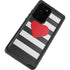 Black And White Striped Heart Galaxy Note20 Ultra 5G Waterproof Case